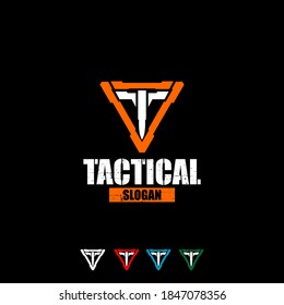 Tactical Logo Concept, T Bullet Logo   Vector