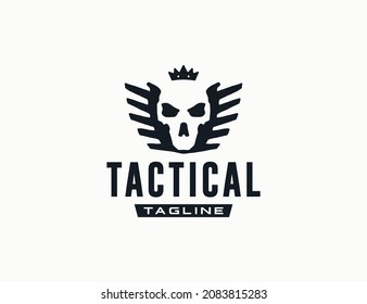 Tactical Logo Skull Abstract Wing Logo Stock Vector (Royalty Free ...