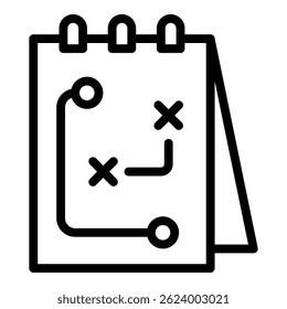 Symbol für taktische Marktstudien. Kontur Taktische Note Marktstudien Vektorsymbol für Webdesign einzeln auf weißem Hintergrund