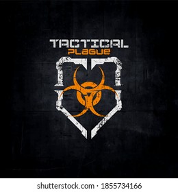 Tactical plague logo, anti plague logo, plague logo grunge