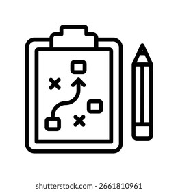 Tactical Plan Vector Outline Icon. EPS 10 File