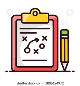 Tactical plan vector style, game plan in modern flat style 