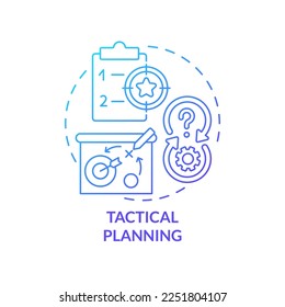 Tactical planning blue gradient concept icon. Small steps to success. Business strategy type abstract idea thin line illustration. Isolated outline drawing. Myriad Pro-Bold font used