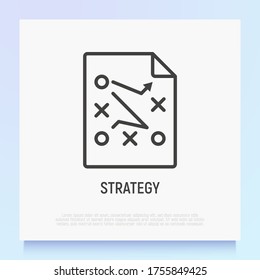 Tactical planning icon for business management. Development of strategy. Thin line vector illustration.