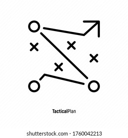 Tactical planning icon for business management. Development of strategy. Thin line vector illustration.