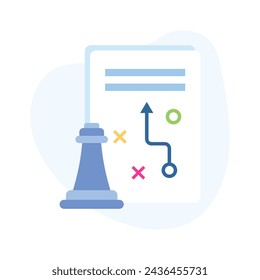 Tactical planning, strategy flat vector design in modern style