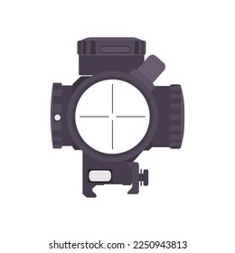 Tactical Scope Flat Illustration. Clean-Design-Element auf einfarbigem Hintergrund