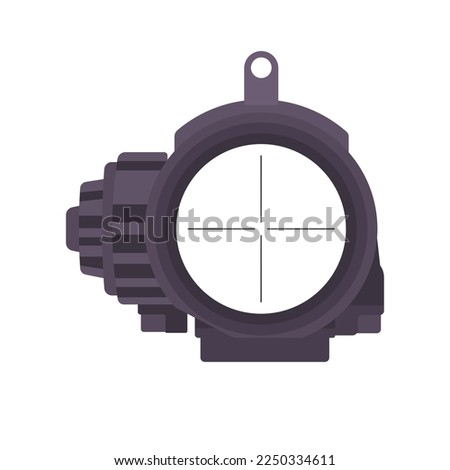 Tactical Scope Flat Illustration. Clean Icon Design Element on Isolated White Background
