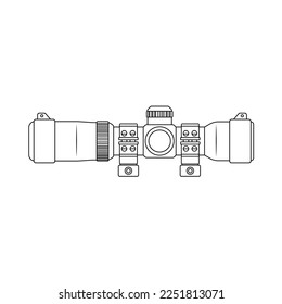 Tactical Scope Outline Icon Illustration on Isolated White Background