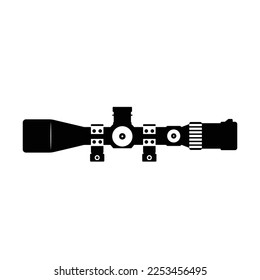 Silhouette de alcance táctico. Elemento de diseño de iconos blancos y negros sobre fondo blanco aislado