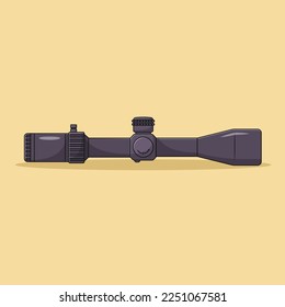 Ilustración del icono del vector de ámbito táctico. Herramienta de fijación del filtro. Binocular. Estilo de caricatura plano adecuado para Web, Landing Page, Banner, Flyer, Sticker, Wallpaper, Background, Mobile App, UI