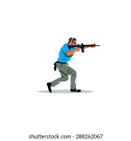 Tactical shooting sign. Vector Illustration.
Branding Identity Corporate logo design template Isolated on a white background