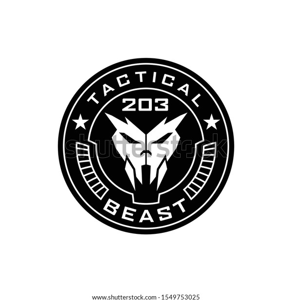 Tactical Skull Beast Logo Design Template Stock Vector (Royalty Free ...