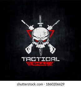 Tactical Skull Logo, Skull Gun.