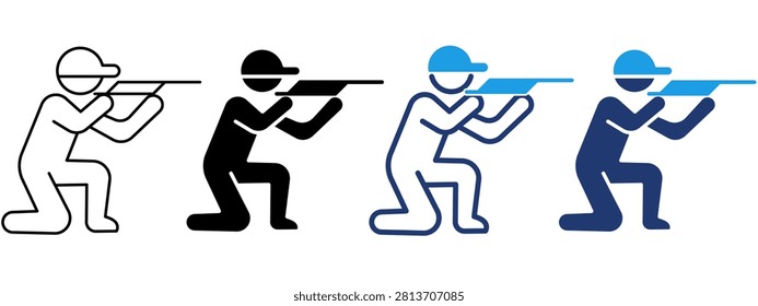 Tactical Sniper Shooting Stroke icon collections. Containing Soldier, Weapon, Combat, Aim and more icons.