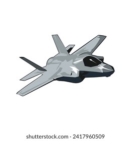 Tactical Stealth Aircraft F-35 Joint Strike Fighter Vektor Illustration