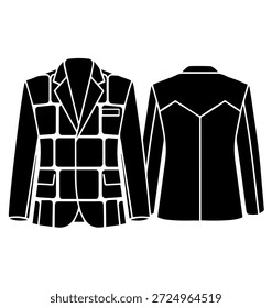Blazer táctico de la utilidad con los bolsillos múltiples, bosquejo negro funcional de la chaqueta de la moda, frente y Vector de la vista posterior