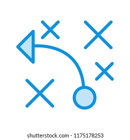 tactics blue line icon with light blue and white color