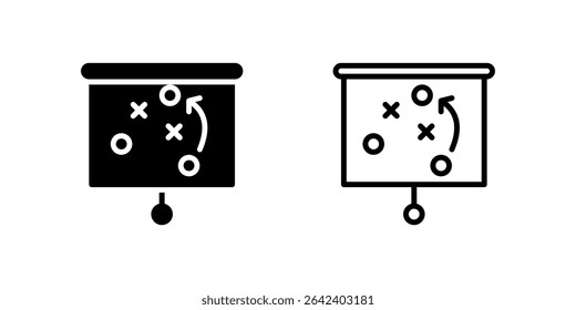Tactics board icon set for match planning