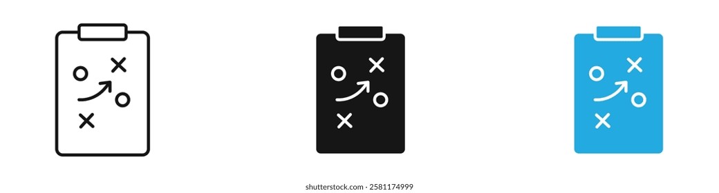 Tactics icon black white vector outline