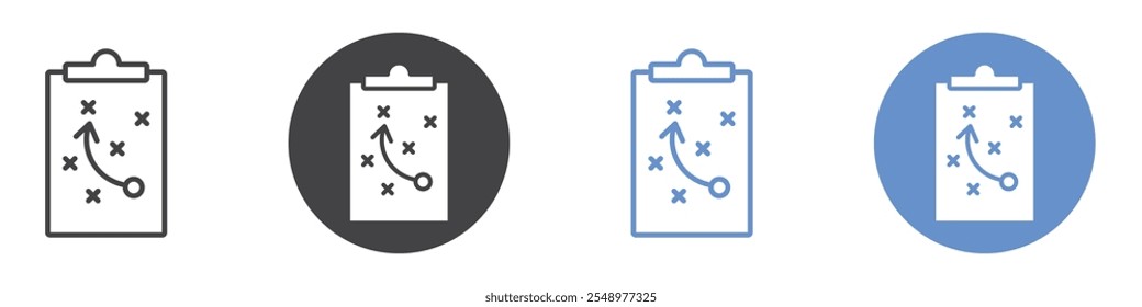 Tactics icon flat line symbol set.
