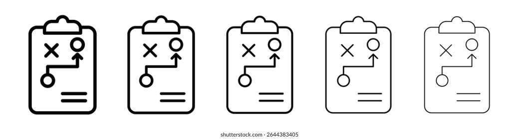 Tactics icon graphic set. trendy stroke line style