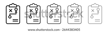 Tactics icon graphic set. trendy stroke line style