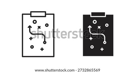 Tactics icon pictogram template, Simple outline and filled style.
