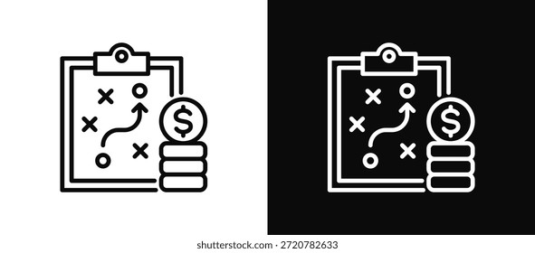 Conjunto de iconos de tácticas en blanco y negro