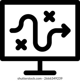 Icono de tácticas. Diseño De Estilo Lineal Delgado Aislado Sobre Fondo Blanco