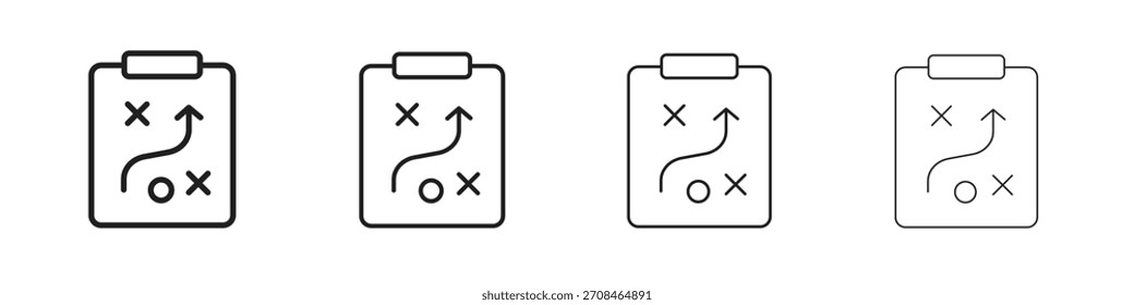 Taktiksymbole in schwarzen einfachen Linienelementen.
