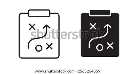 Tactics icons in flat and line style set.