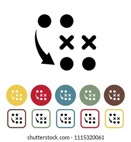 Tactics icons set. Vector illustration.
