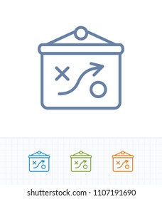 Tactics on Projector Board - Contrast Stroke Icons. A professional, pixel-aligned icon.
