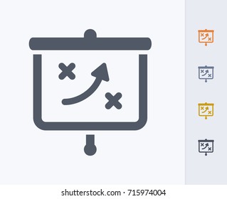 Tactics On Projector Screen - Carbon Icons. A professional, pixel-perfect icon.  
