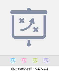 Tactics On Projector Screen - Granite Icons. A professional, pixel-perfect icon designed on a 32x32 pixel grid and redesigned on a 16x16 pixel grid for very small sizes.