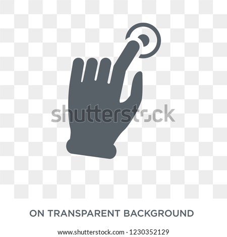 Tactil gesture icon. Trendy flat vector Tactil gesture icon on transparent background from Hands and guestures collection. 