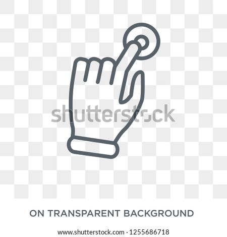 Tactil gesture icon. Trendy flat vector Tactil gesture icon on transparent background from Hands and guestures collection. High quality filled Tactil gesture symbol use for web and mobile