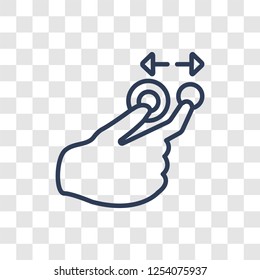 Tactil gesture icon. Trendy linear Tactil gesture logo concept on transparent background from Hands collection
