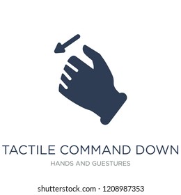Tactile command down gesture icon. Trendy flat vector Tactile command down gesture icon on white background from Hands and guestures collection, vector illustration can be use for web and mobile