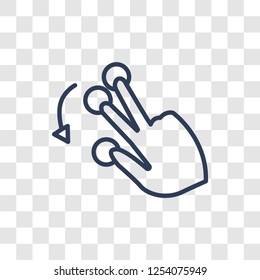 Tactile command down gesture icon. Trendy linear Tactile command down gesture logo concept on transparent background from Hands collection