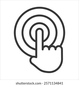 Tactile Feedback Icon Vector Illustration Outline