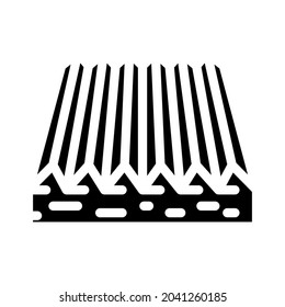 vector de icono de glifo de flotación táctil. señal de suelo táctil. símbolo de contorno aislado ilustración negra