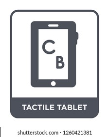 tactile tablet icon vector on white background, tactile tablet trendy filled icons from Education collection, tactile tablet simple element illustration
