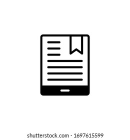 Tactile tablet  vector icon in black solid flat design icon isolated on white background