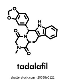 Disfunción eréctil de tadalafilo molécula del fármaco. Fórmula esquelética.