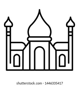 Tadj mahal icon. Outline tadj mahal vector icon for web design isolated on white background