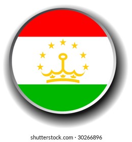 tadjikistan flag icon - vector button