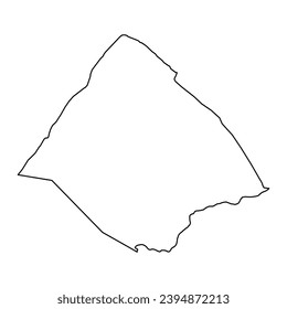 Mapa de la región de Tadjourah, división administrativa de Djibouti. Ilustración vectorial.