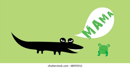 tadpole and mama frog